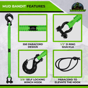 Mud Bandit Paracord Recovery Straps